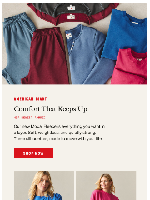american-giant newsletter: Three Ways to Wear Our New Modal Fleece