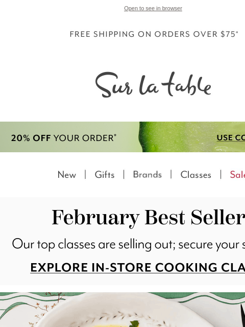 surlatable newsletter: Trending now: February's hottest classes.