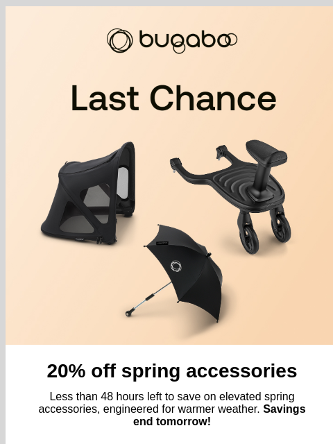 bugaboo newsletter: Last chance for 20% off