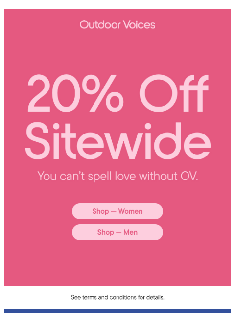 outdoorvoices newsletter: A SWEETHEART DEAL