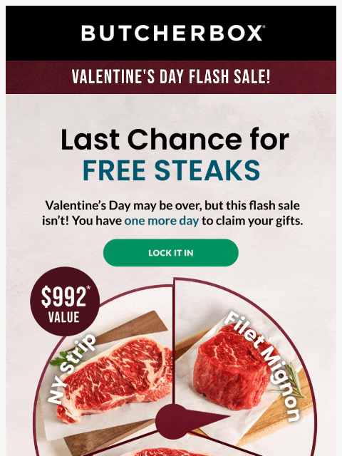 butcherbox newsletter: 🥩 Free steak & $60 > flowers