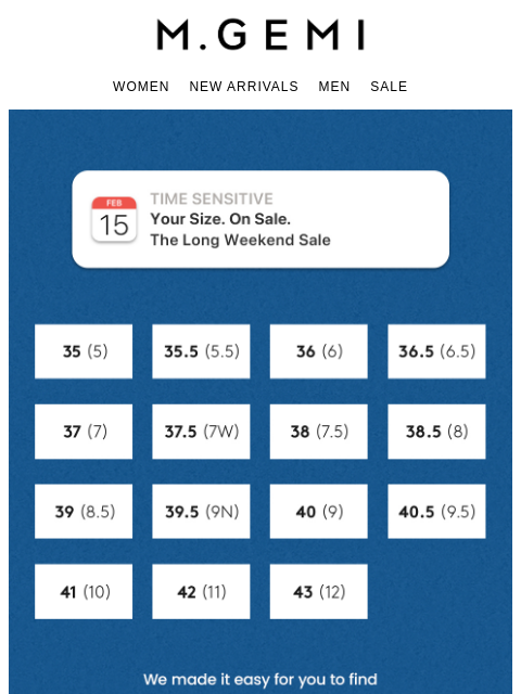 mgemi newsletter: 🥿 Up To 60% Off…And In Your Size 👢