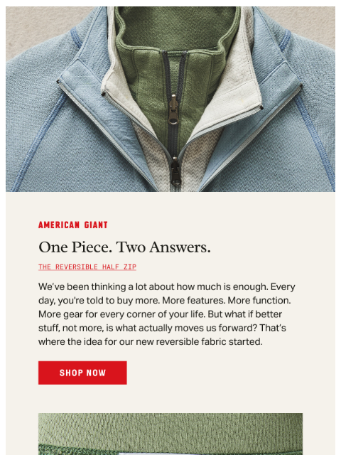 american-giant newsletter: Meet our New Reversible Fabric