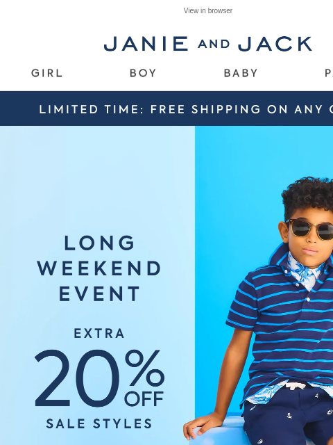 janieandjack newsletter: New reductions, plus extra 20% off for the long we...