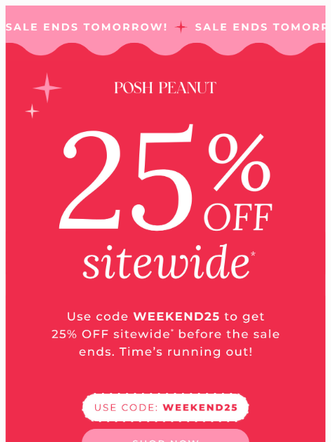 poshpeanut newsletter: Long Weekend Sale Ends Tomorrow 🏷️✨