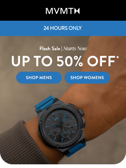 mvmt newsletter: Up to 50% off sitewide starts now!