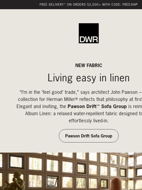 dwr newsletter: Free interior design services