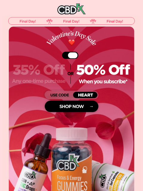 cbdfx newsletter: 💔 Heartbreak: Up to 50% OFF Valentine’s Day Sale ...