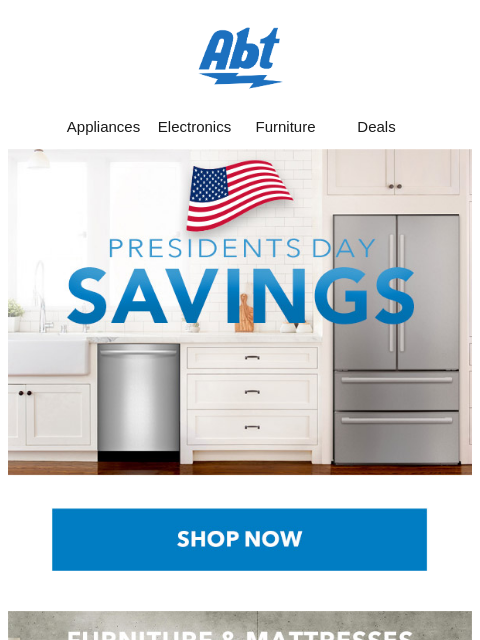 abt newsletter: Abt Presidents Day Specials
