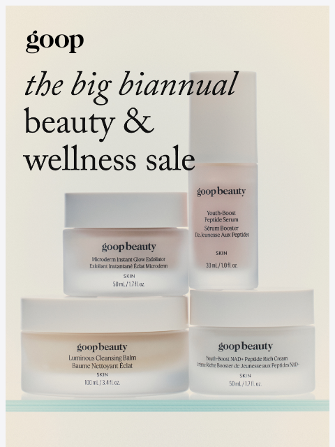 goop newsletter: today only: 25% off Youth-Boost Peptide Serum