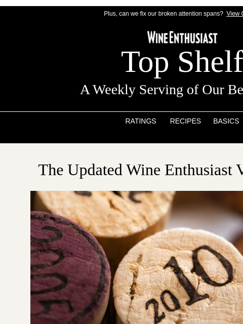 wineenthusiast newsletter: Our Updated Vintage Chart Is Here