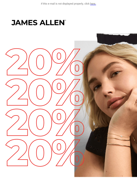 jamesallen newsletter: Flash Savings ⚡ Up to 20% Off* Fast-Shipping Engag...