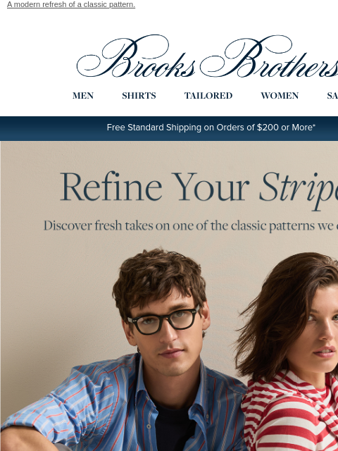 brooksbrothers newsletter: The right stripes: twinsets, new Friday shirts & m...