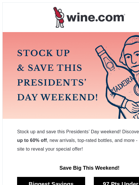wine newsletter: Up to 60% off wines, stock up now for Presidents' ...