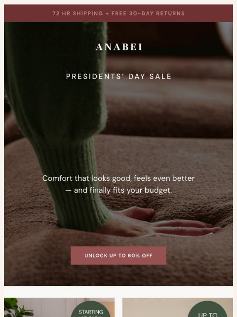anabei newsletter: Presidents’ Day Sale ENDS TONIGHT!