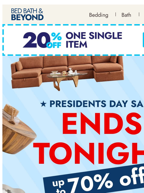 bedbathandbeyond newsletter: Final day to save up to 70%