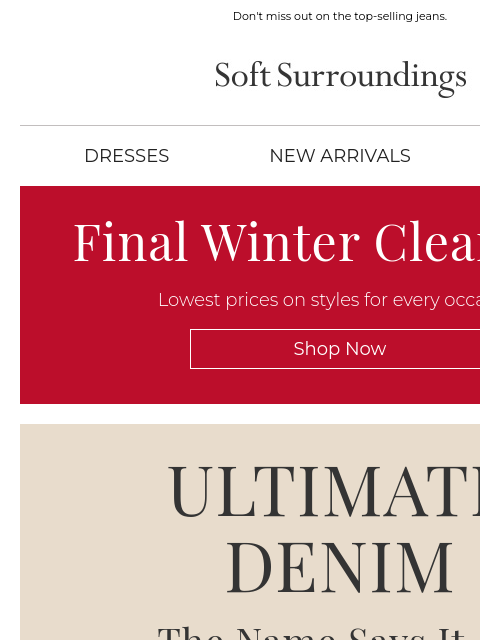 softsurroundings newsletter: Ultimate Denim for Every Body