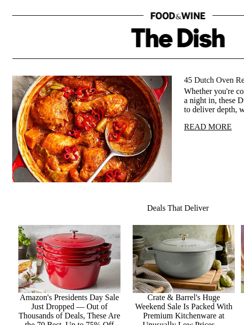 foodandwine newsletter: 45 Dutch Oven Recipes for One-Pot Meals