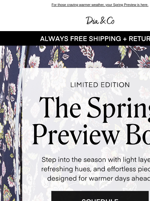 dia newsletter: NEW IN: The Spring Preview Box