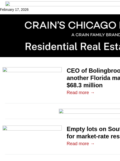 crainalerts newsletter: WeatherTech CEO buys $68.3M Florida mansion
