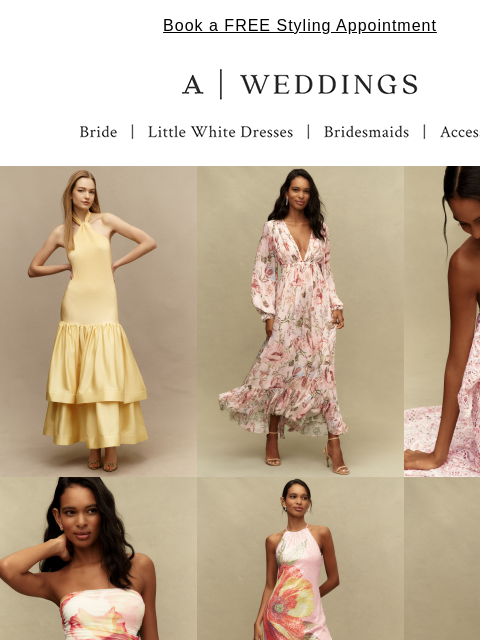 anthropologie newsletter: Bridesmaid dresses that don't shy away from color.