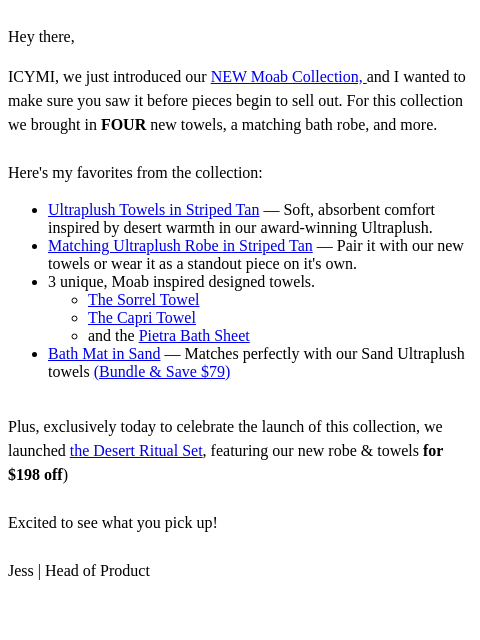 italic newsletter: ICYMI: The NEW Moab Collection