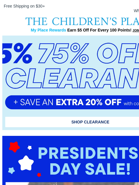 childrensplace newsletter: LAST CHANCE! Extra 20% off clearance ENDS TONIGHT!