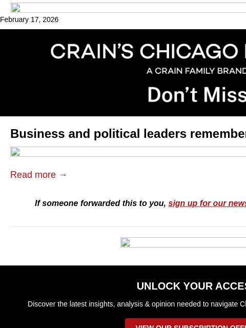 crainalerts newsletter: Remembering Jesse Jackson