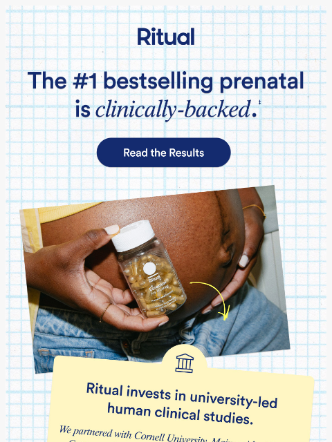 ritual newsletter: The #1 Prenatal: Clinically Backed (and 20% off)