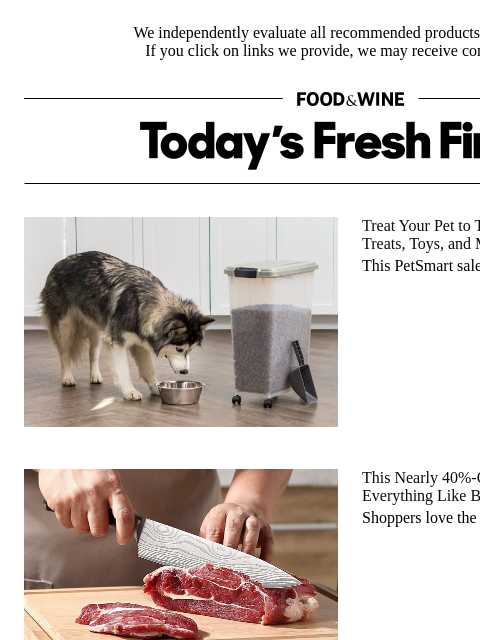 foodandwine newsletter: 40% Off: The Chef's Knife That 'Cuts Through Every...