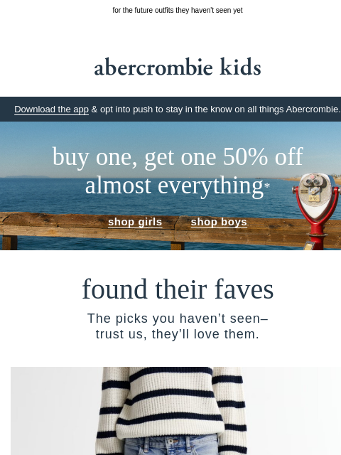 abercrombie newsletter: BOGO 50% OFF starts now