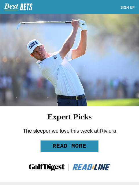 golfdigest newsletter: The sleeper bet our experts are making at Riviera