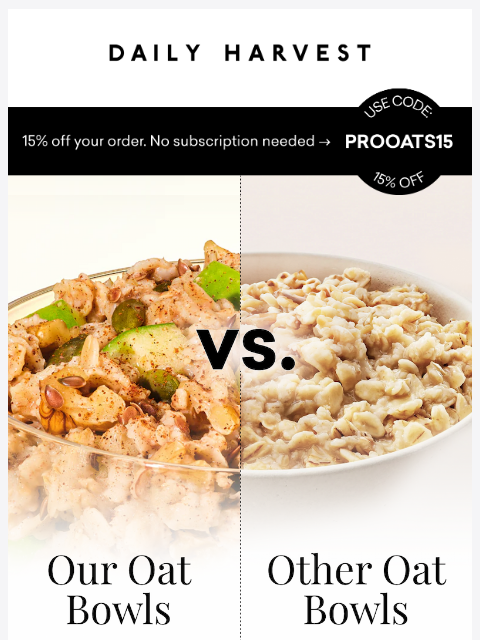 daily-harvest newsletter: Their oats are quaking…