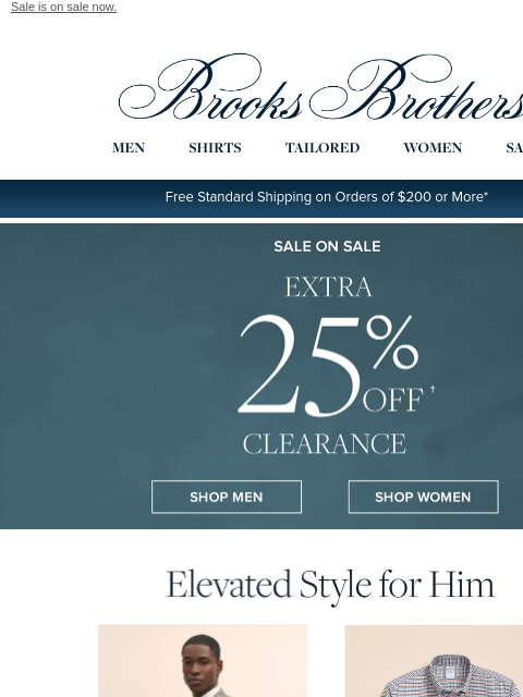 brooksbrothers newsletter: Ends Today: EXTRA 25% OFF sale
