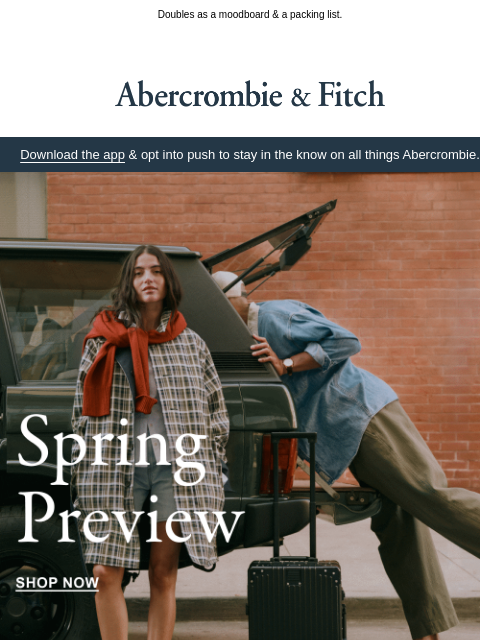 abercrombie newsletter: Inspiration for your next day off.