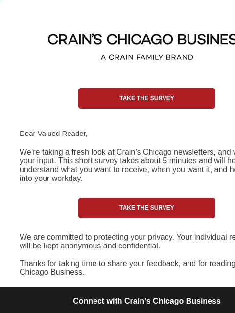 crainalerts newsletter: [Action Requested] Tell us what you want from our ...