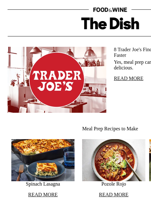 foodandwine newsletter: 8 Trader Joe's Finds That Make Meal Prep Faster