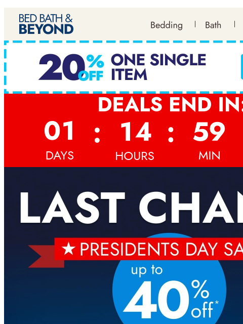 bedbathandbeyond newsletter: Presidents Day patio deals are here🌞