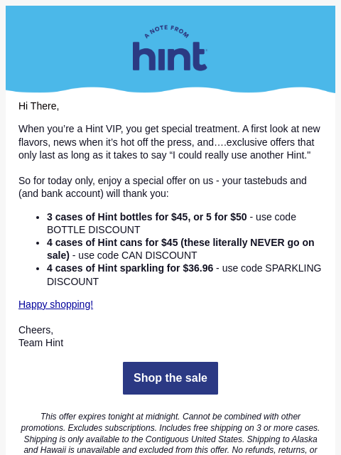 drinkhint newsletter: A VIP flash sale so good…