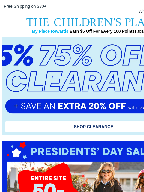childrensplace newsletter: Final HOURS! Extra 20% Off Clearance ‼️