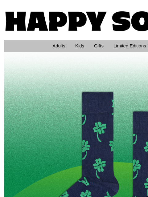 happysocks newsletter: Get lucky this St. Patrick's Day! ☘️