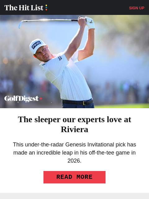 golfdigest newsletter: Our experts picks for Riviera