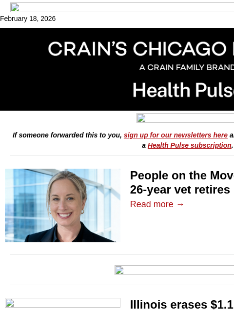 crainalerts newsletter: AMA taps new CFO