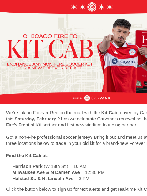 chicagofirefc newsletter: Kit Cab: Swap Your Jersey, Go Forever Red 🔥