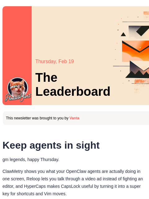 producthunt newsletter: 😸 Keep agents in line