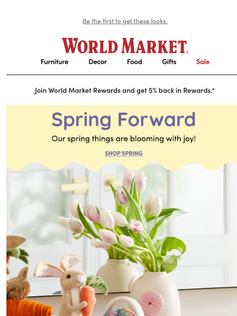 emailworldmarket newsletter: 🌸🐝🌱 We’re obsessed with our spring decor