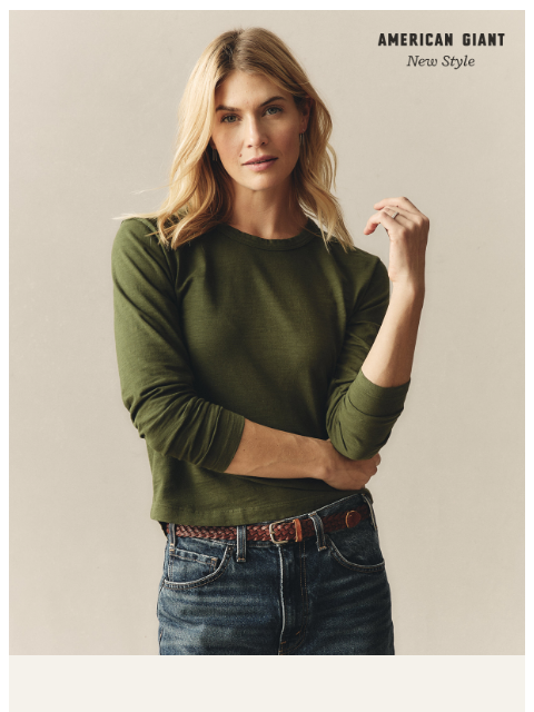 american-giant newsletter: New Long Sleeve Cut in the Premium Slub