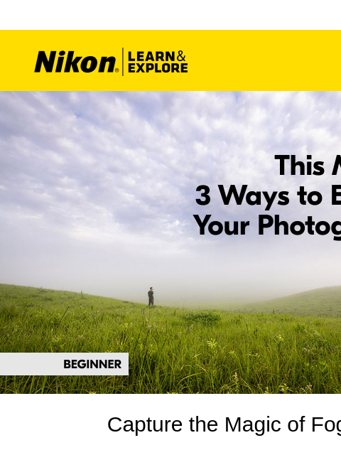 nikon newsletter: LEARN 3 Ways to Improve Your Shots