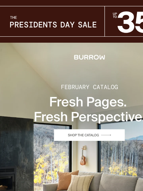 burrow newsletter: Presidents Day Sale: The Catalog, On Sale