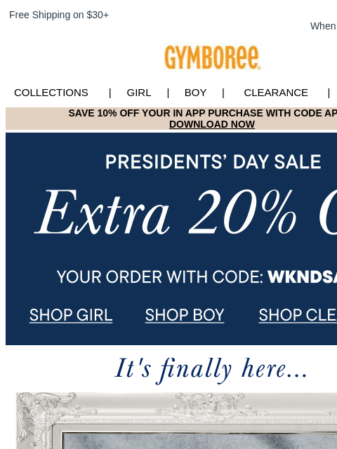 gymboree newsletter: ⏳ FINAL HOURS for Extra 20% Off + Iconic Baby Styl...